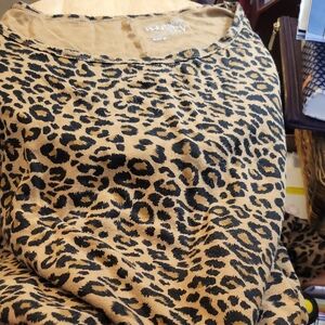 Terra & Sky Leopard Print Top - Tan and Black